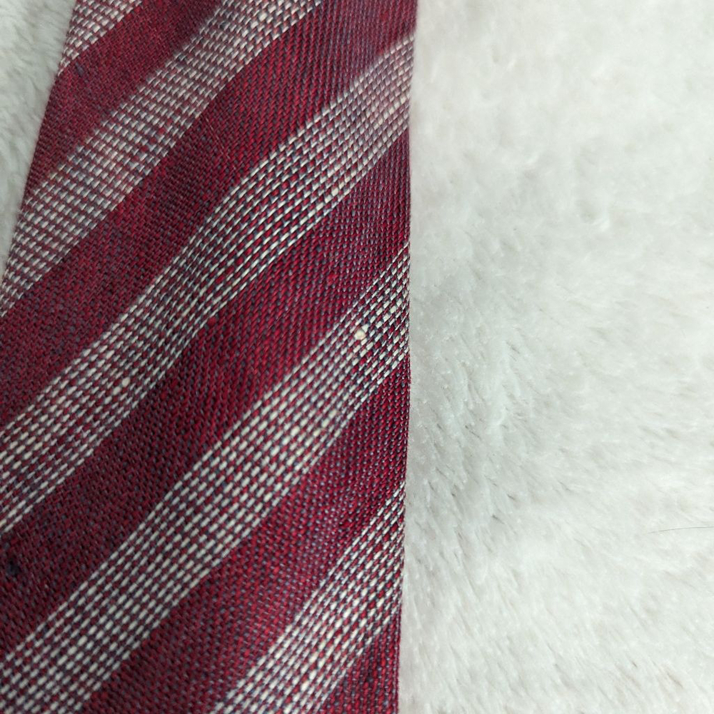 Gucci Vintage Burgundy & White Striped Tie - Picture 4 of 11